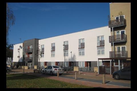 Levitt Bernstein designed this housing scheme in Barnet, north London, as a demonstration project for the redevelopment of the Grahame Park estate. The 32-unit scheme consists of family homes for rent and one and two-bedroom apartments for sale 